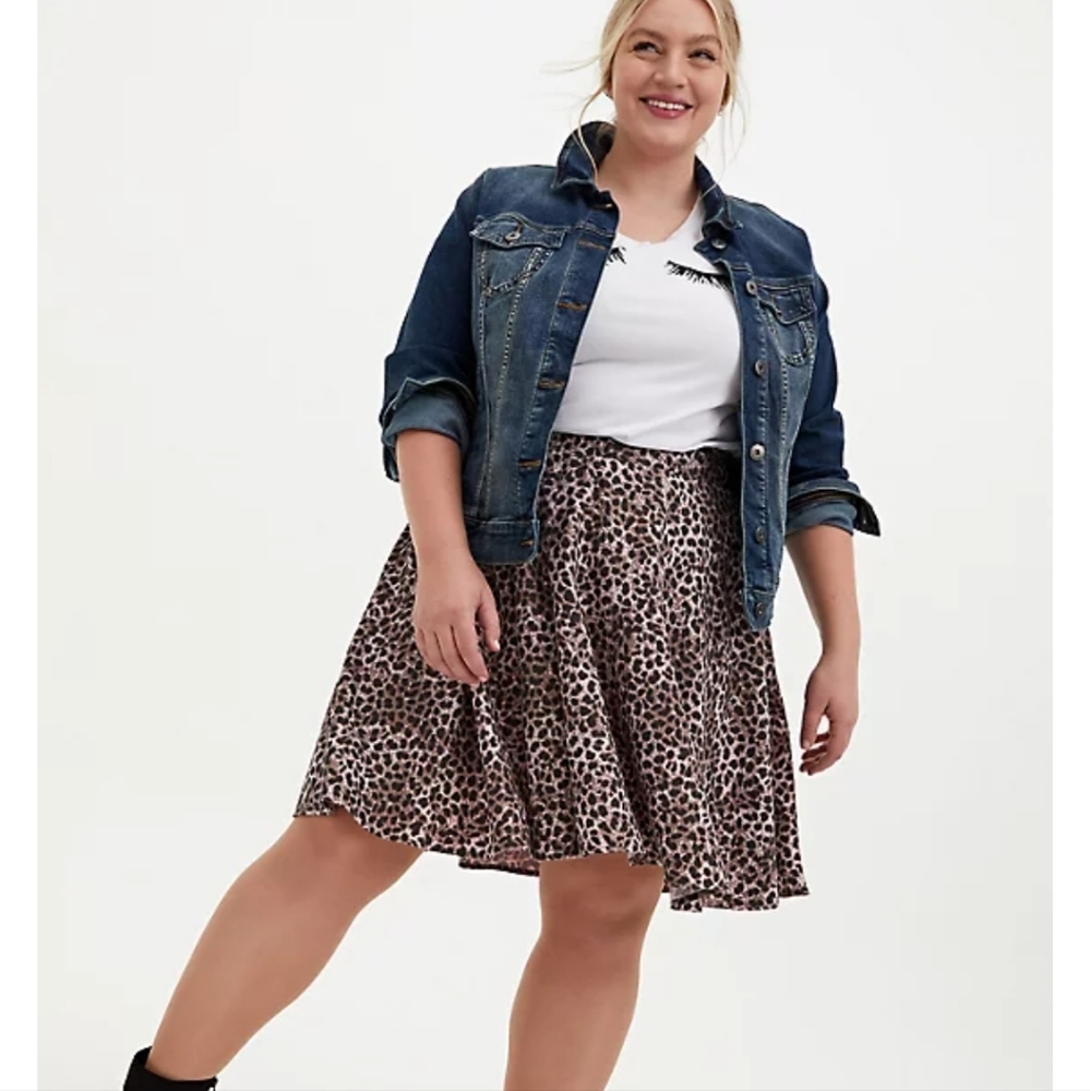 Torrid Twill Pleated mini Skater Skirt